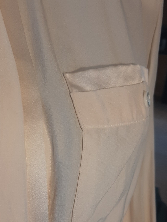 Peter Nygardπ100%SILK VINTAGE Cream Stand-Collar Button-Front Blouse Sz 8 - Picture 6 of 13